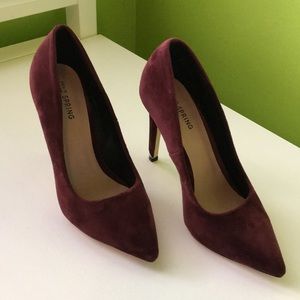 Burgundy Velvet Pumps